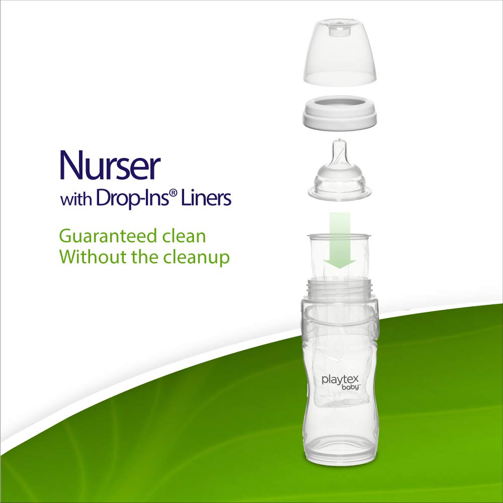 Playtex Baby Nurser Bottle BPA-free label emphasized for safety.