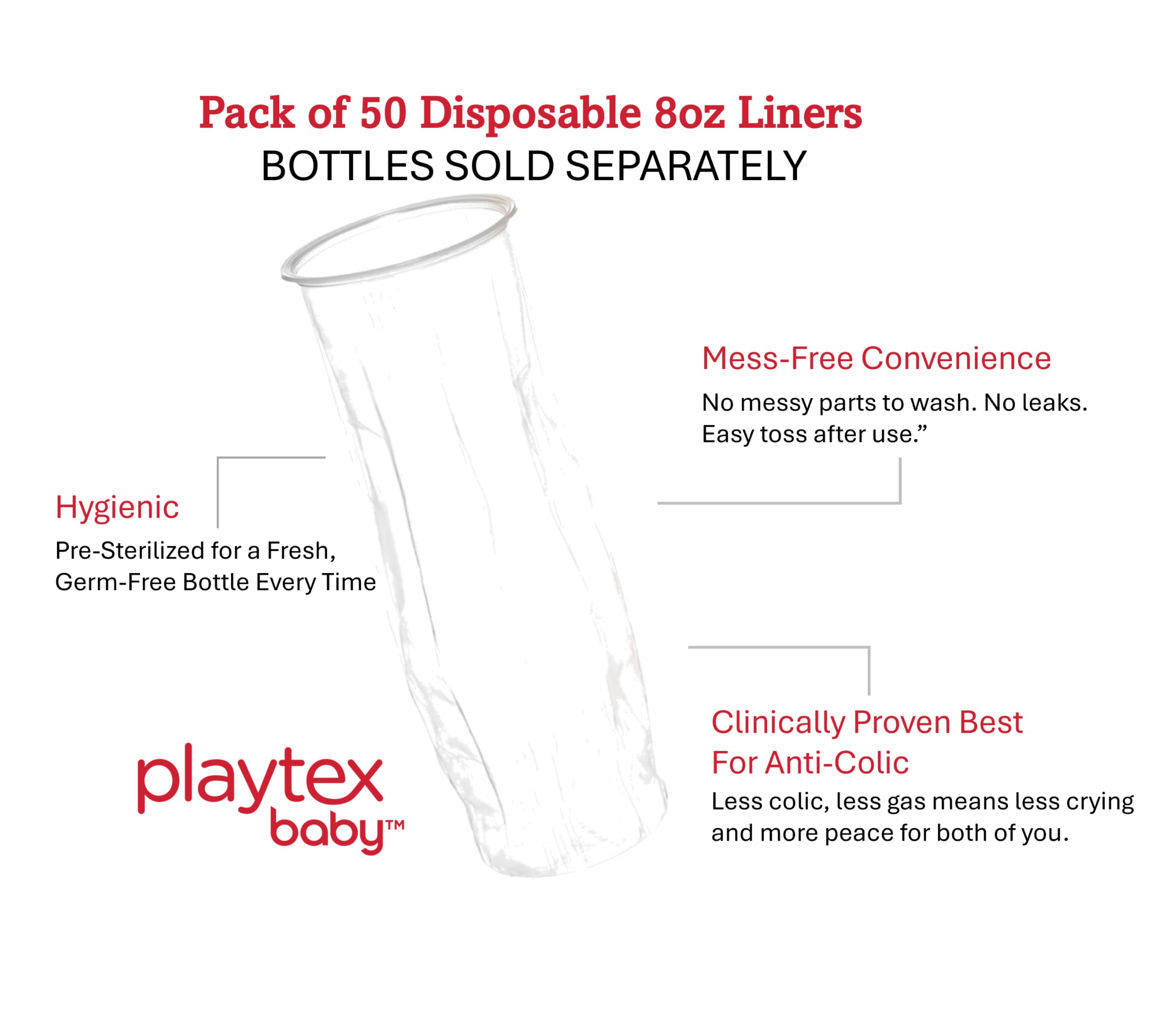 Playtex Baby Nurser liners anti-colic design reduces air intake
