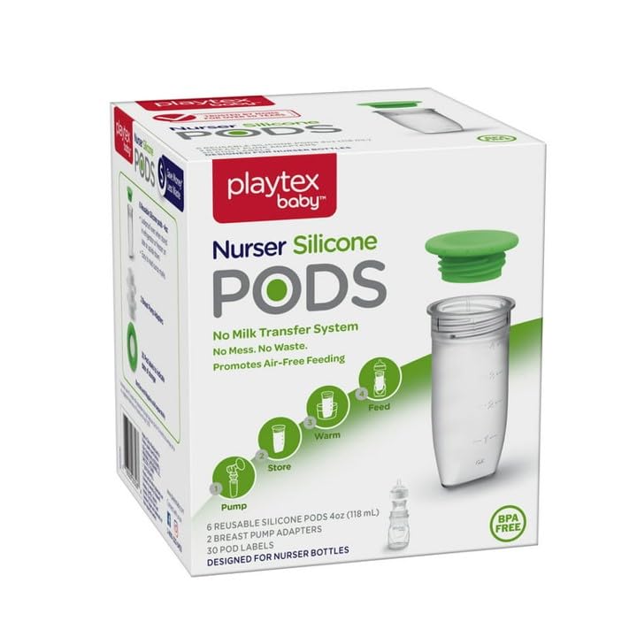 Playtex Baby Nurser Pods connected to pump for efficient milk collection