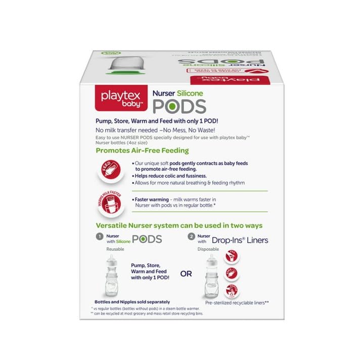 Playtex Baby Nurser PODS freezer-friendly design for simple milk storage