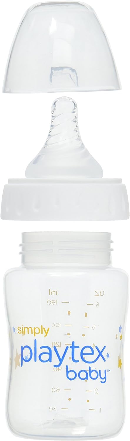 Playtex Baby Simply Baby star-design bottle features whimsical details for engaging feeding.