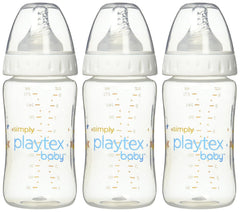 Playtex Baby Simply Complete bottle with ergonomic hold supports comfortable feeding for mom and baby.