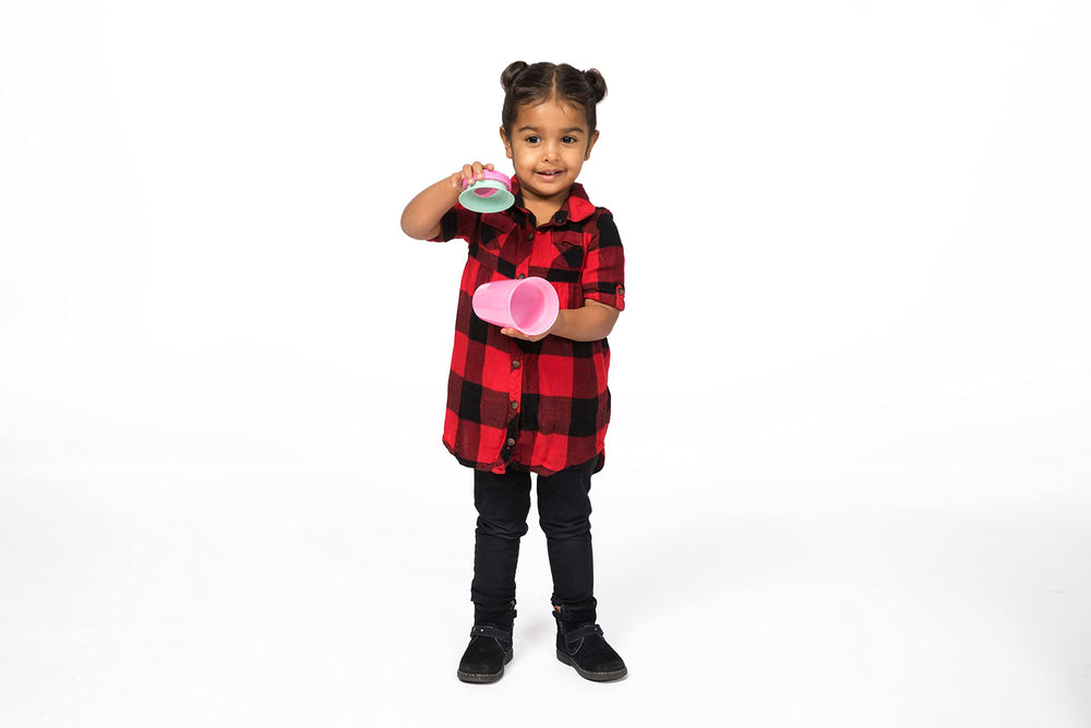 Ergonomic grip fits small hands during independent sipping
