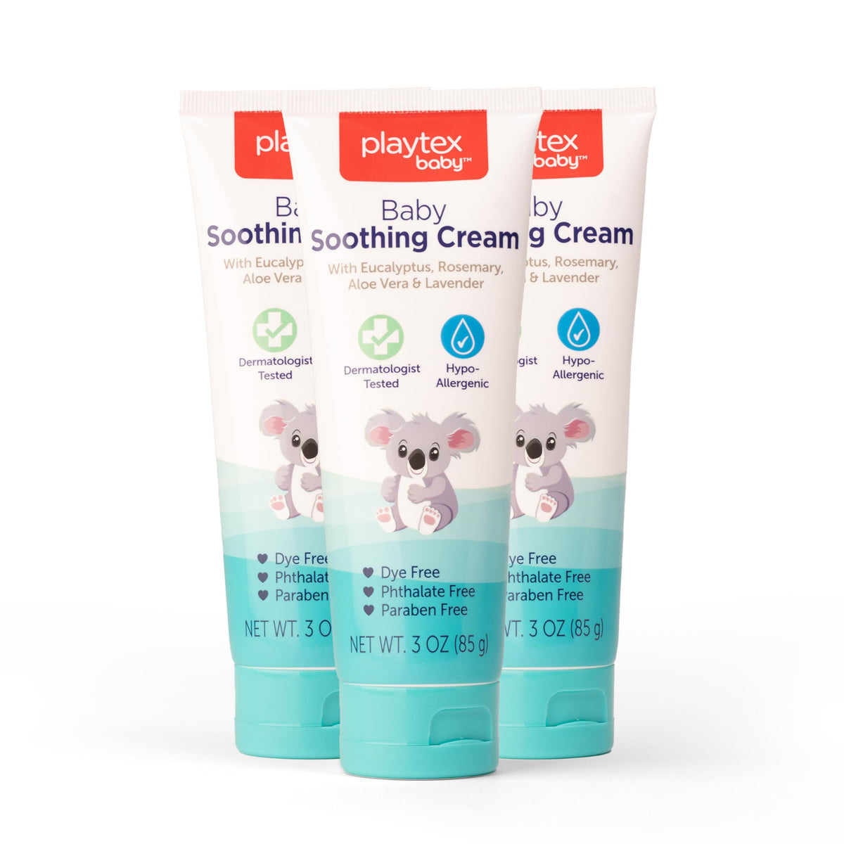 Playtex Baby Vapor Cream tube-application shows easy soothing massage for baby comfort
