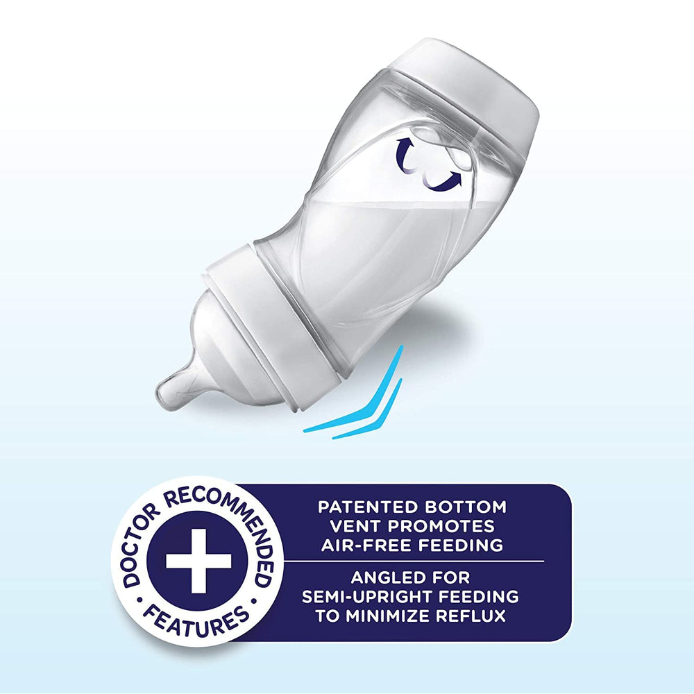 Playtex Baby Ventaire bottom vent detail aids air-free feeding flow.