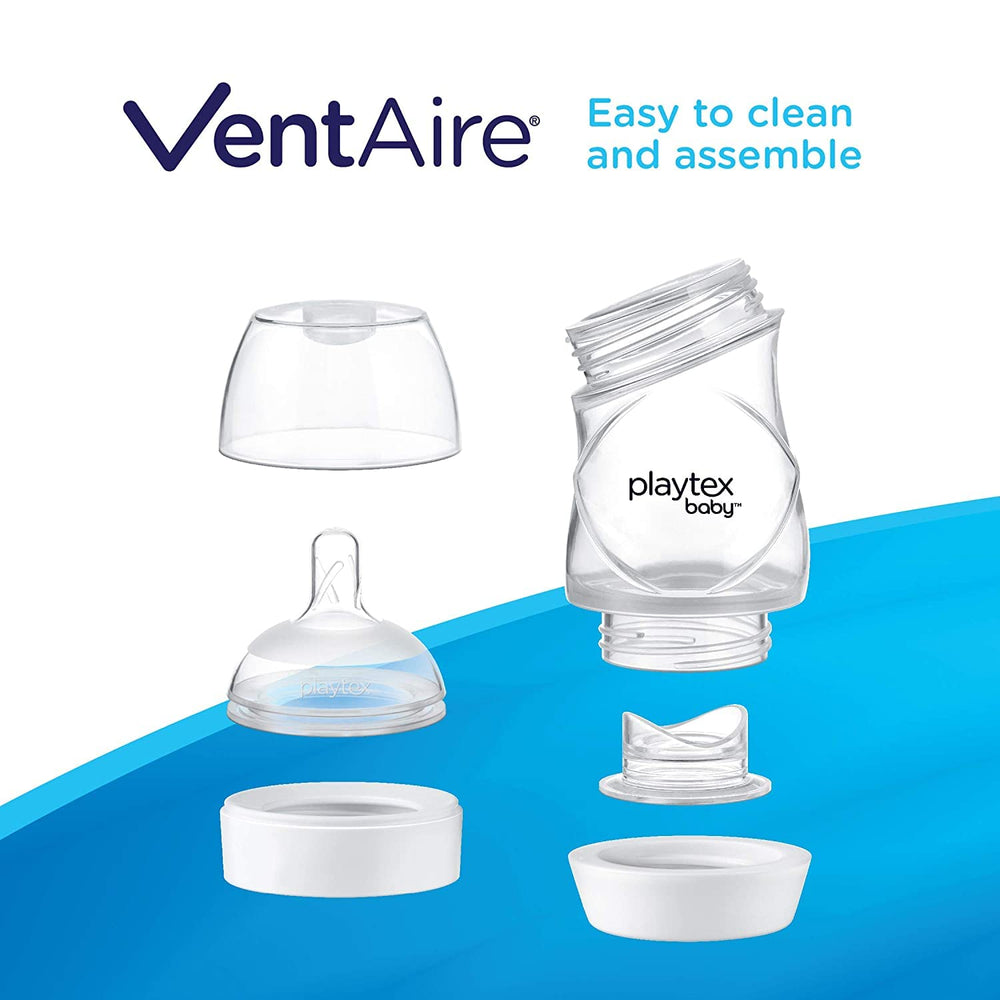 Playtex Baby Ventaire semi-upright feeding promotes ergonomic comfort during meals.