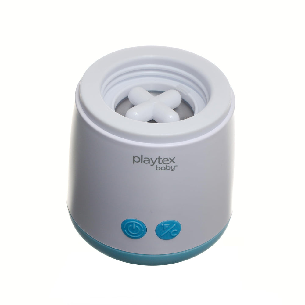 Playtex Baby Vortex Bottle Warmer vortex-mixing feature enables smooth formula blending.