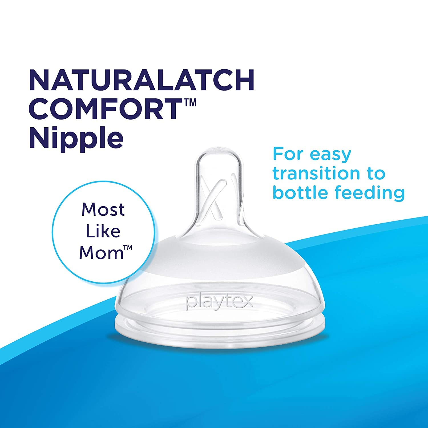 Playtex Baby wide-bottle design for easy cleaning and assembly