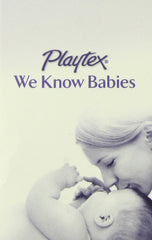 Playtex breast-like nipple close-up emphasizes familiar feel to support bottle feeding.