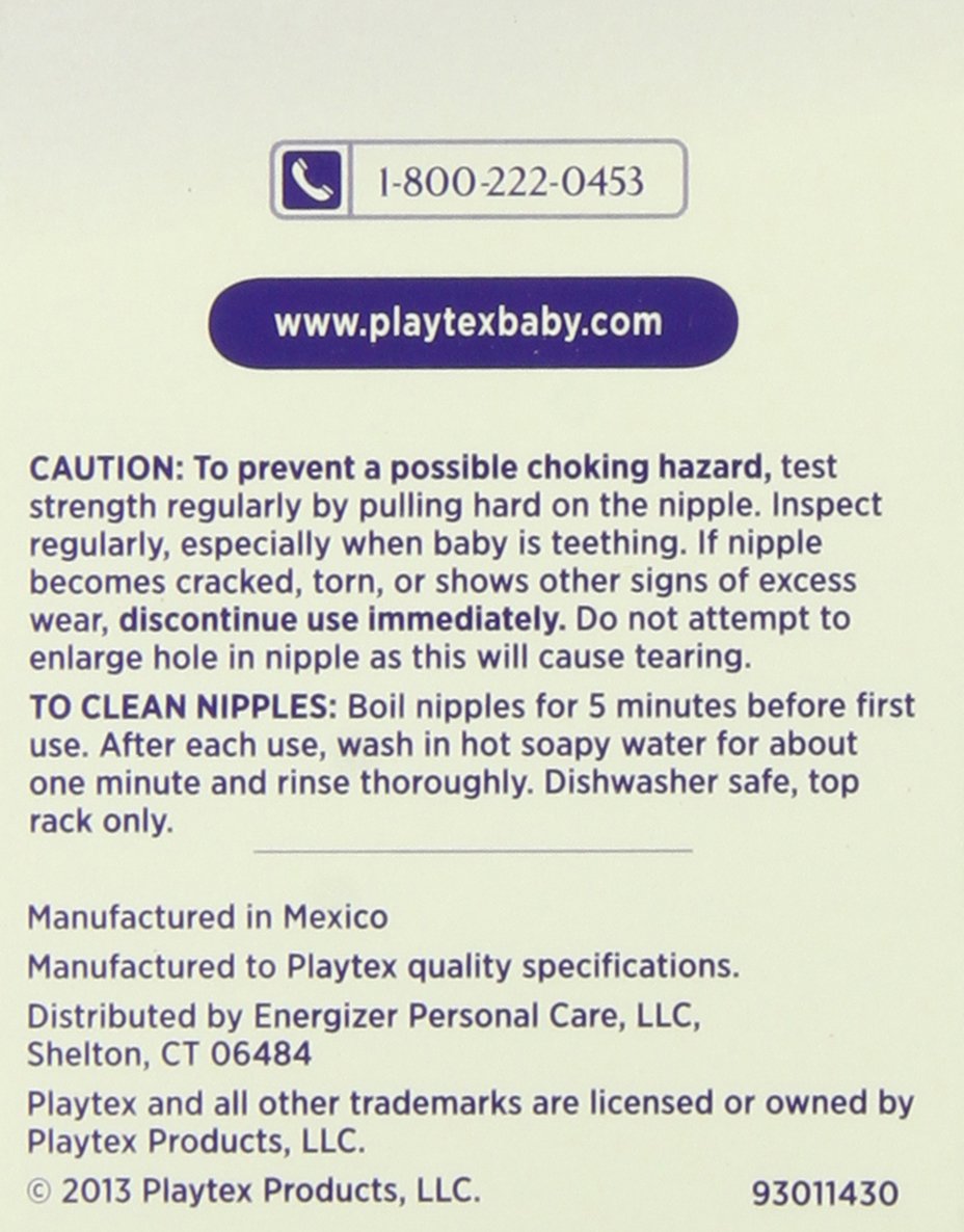 Playtex nipple variety kit layout image displays four nipple shapes for baby's latch preference.