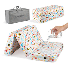 PlentiVive Trifold Mattress firm side for infants supports newborn growth