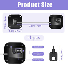 Pletpet fridge lock strong adhesive back illustrating drill-free mounting on metal surface.