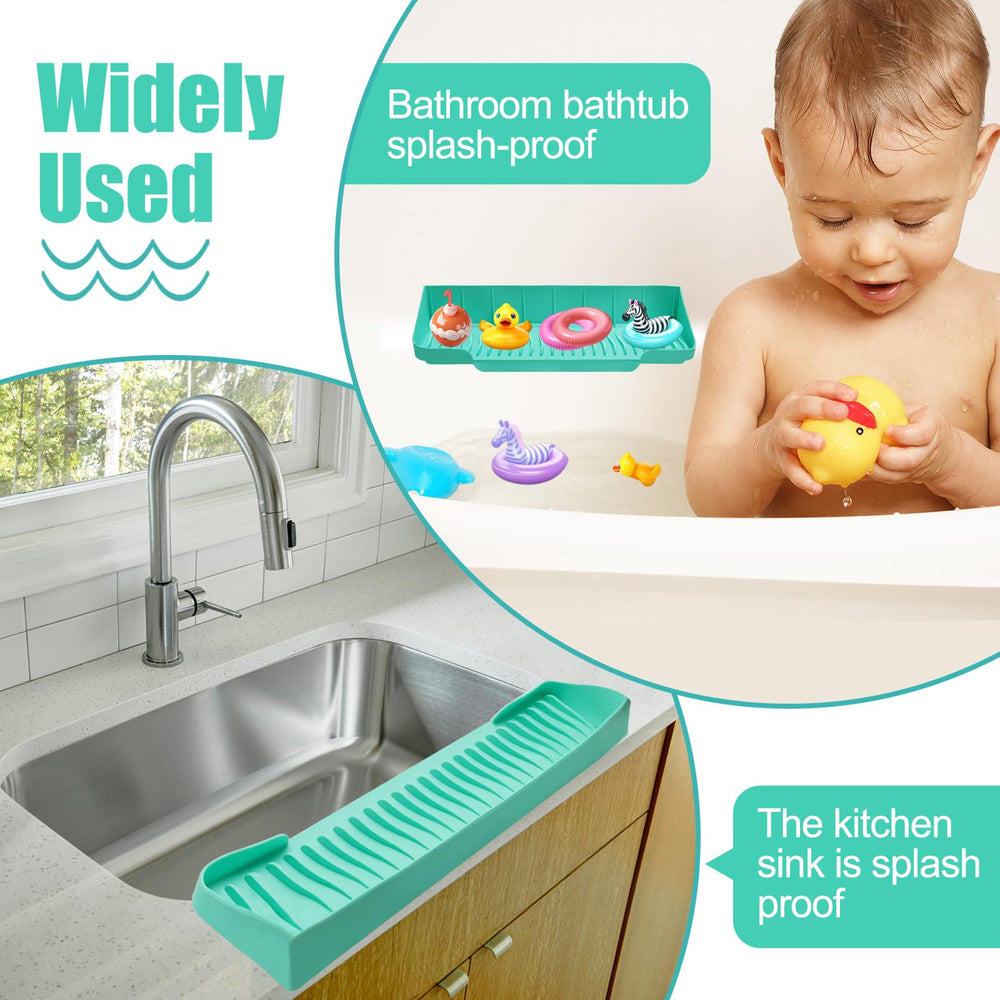 Pletpet splash guard doubles as kitchen sink splash protection when needed.