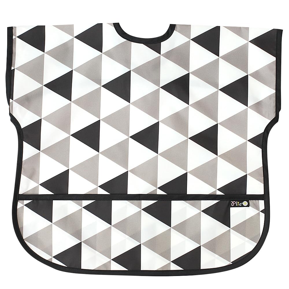 Plie bib neck Velcro close detail showcasing easy wear for toddlers and quick cleanup.