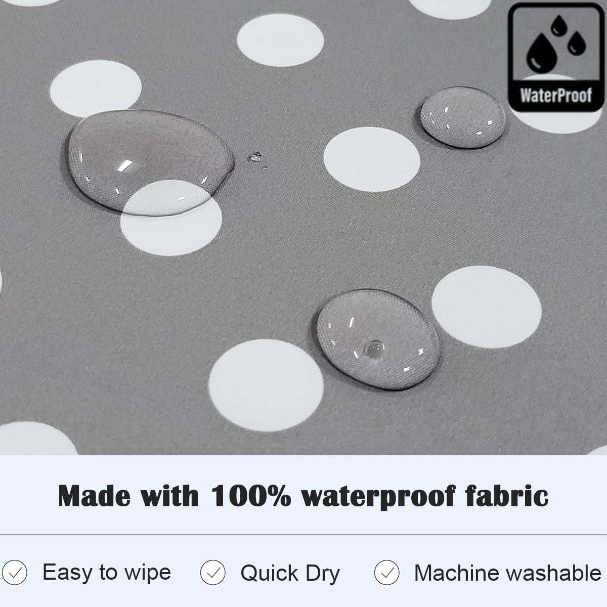 Plie bib gray dot with Velcro neck closure offers easy-on, easy-off
