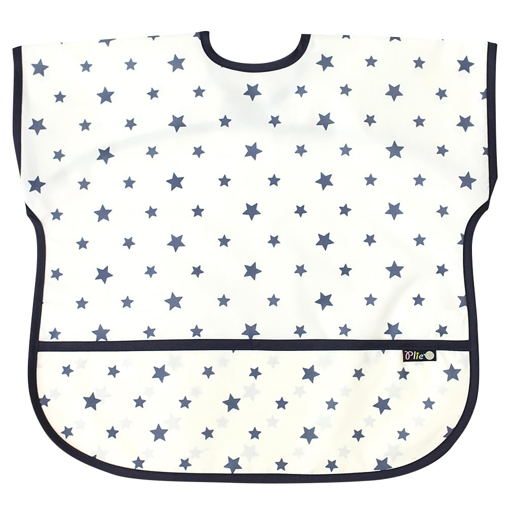Plie toddler bib neck-closure close-up showing easy velcro neck for secure fit