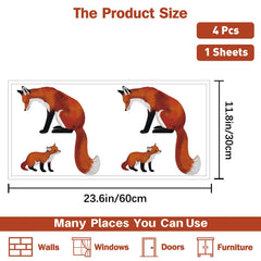 PLIGREAT Cute Fox wall decal nursery—perfect for quick, room-brightening decor.