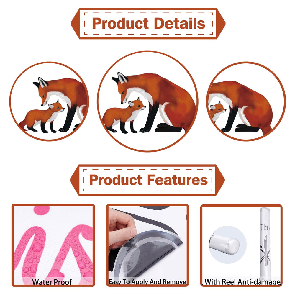 PLIGREAT Cute Fox wall decal roll—packaging on a roll makes setup easier.