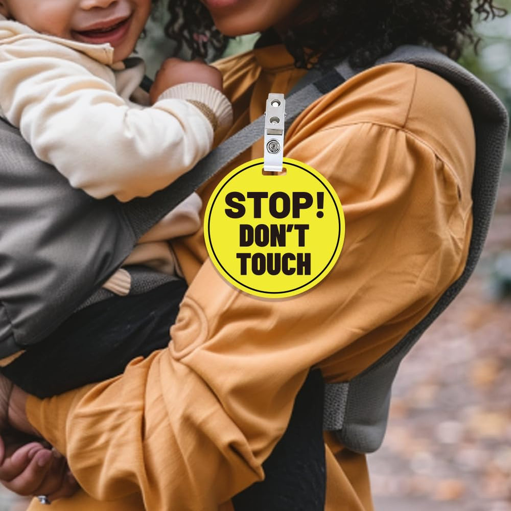 PLIGREAT no-touch-baby-sign-readable-distance; bold yellow design for distance readability