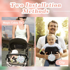 PLIGREAT No Touching Baby Sign with clip highlights a visible reminder on car seats.