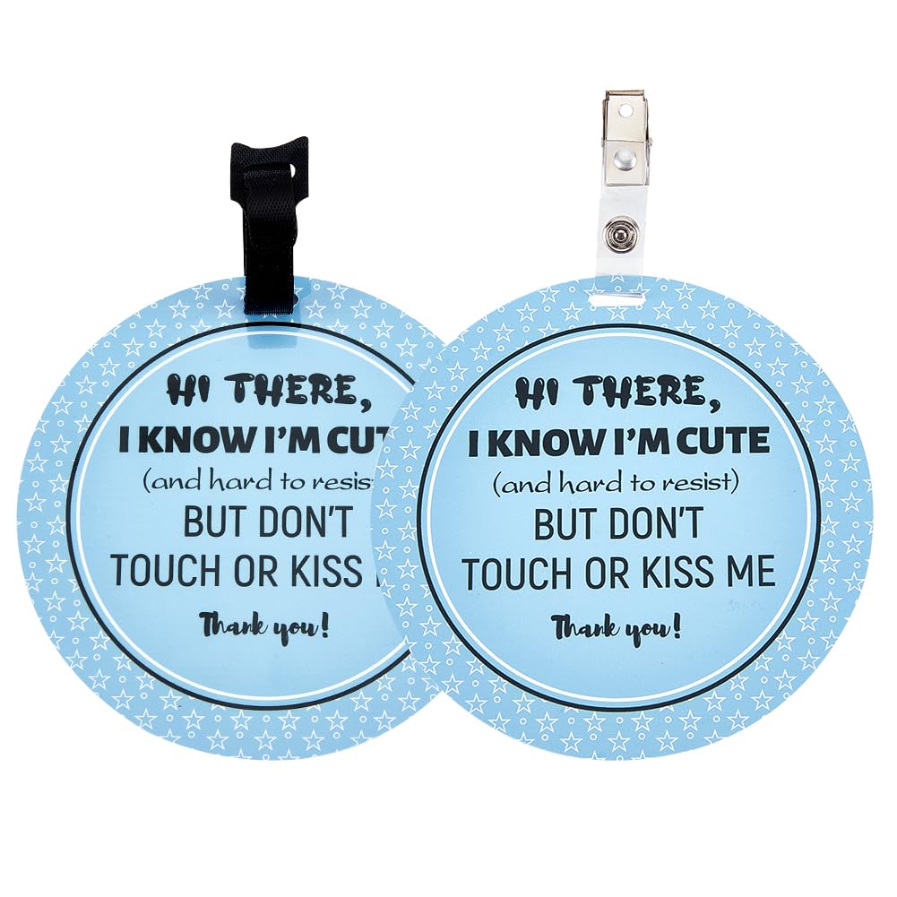 PLIGREAT two-pack please dont touch baby sign on stroller tag keeps hands away