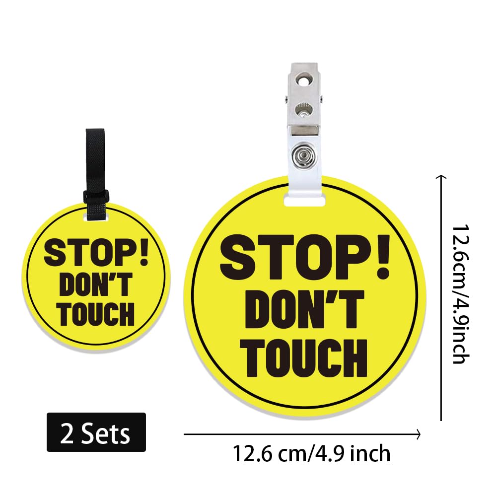 PLIGREAT yellow stop sign clip-style on car seat; provides easy no-touch reminder