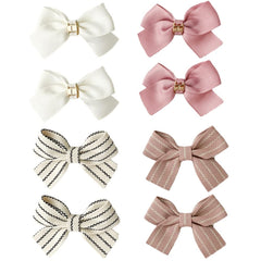 PLINUBLA 8pcs baby girl bows with secure alligator clip for easy daily wear.