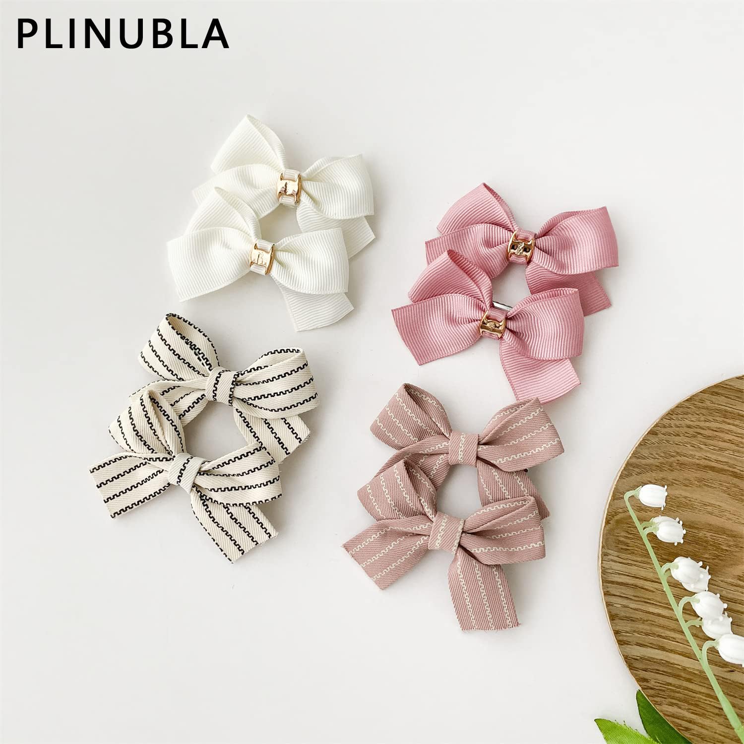 PLINUBLA duckbill clip 4cm bow sized for balanced, comfortable fit.