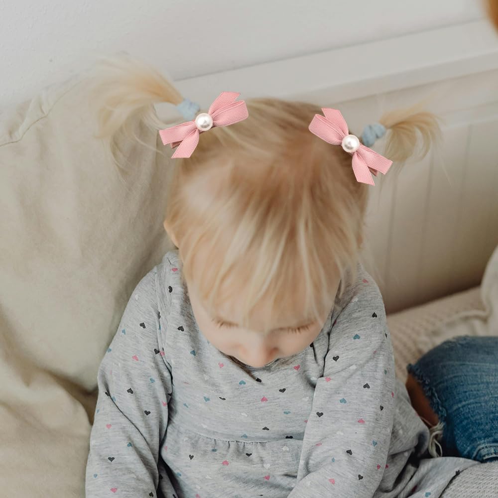 Pliwcas mini pink hair bow clip provides versatile, lightweight styling options.