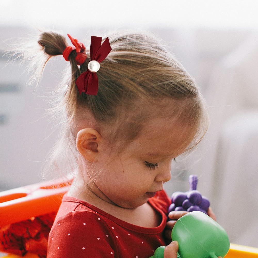 Pliwcas small ribbon bow hair clip for babies