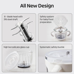 Plodon baby food maker with bowl of fruits for nutritious blends.