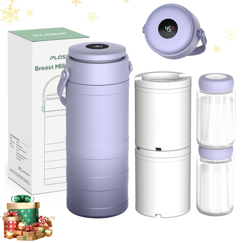 PLOSIF portable breast milk cooler for outdoors with digital display