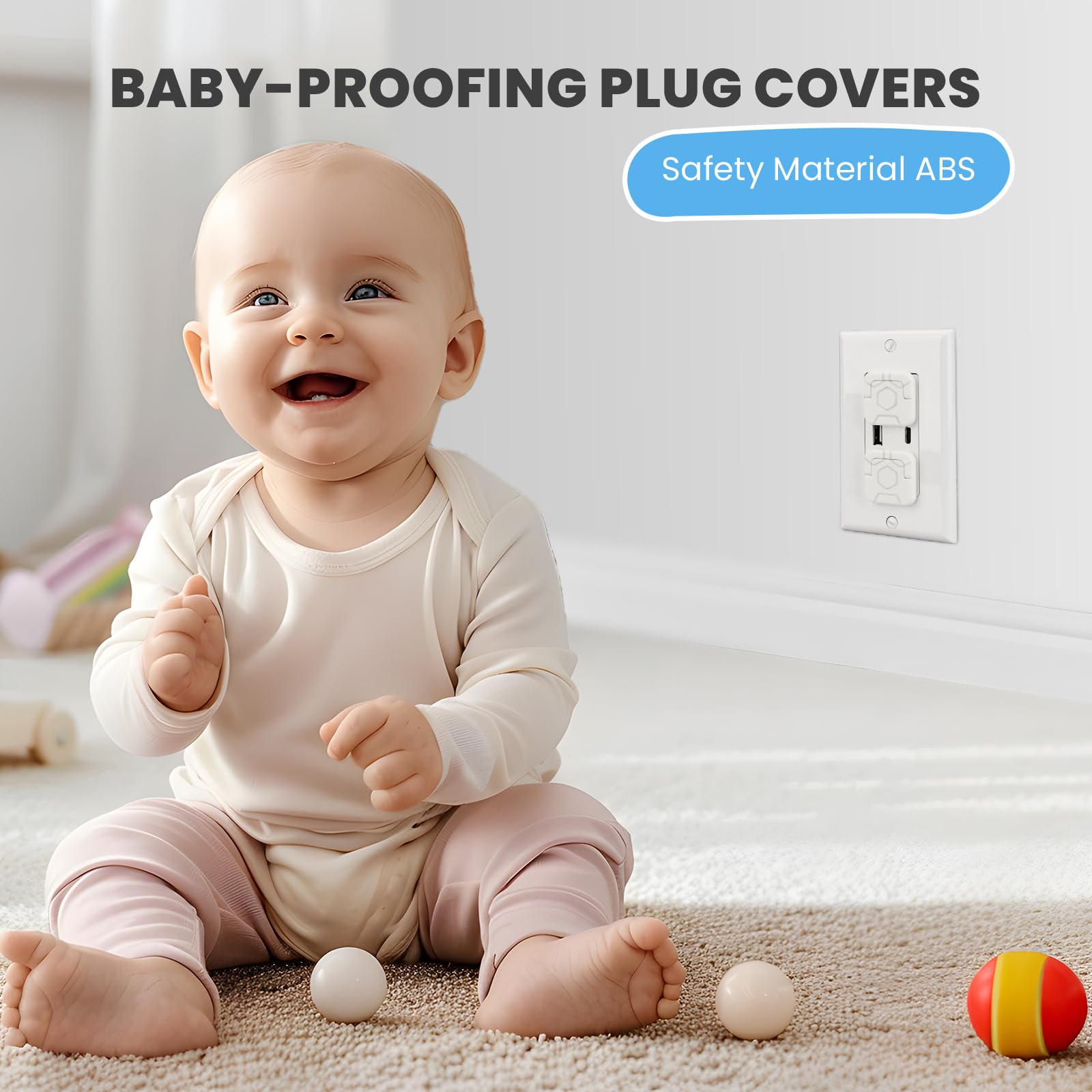 PLUGTUL socket covers compatible with standard outlets and power strips
