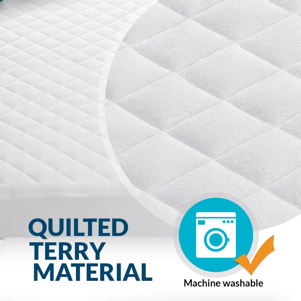 PlushDeluxe mini crib mattress protector deep-skirt-8inch ensures snug fit