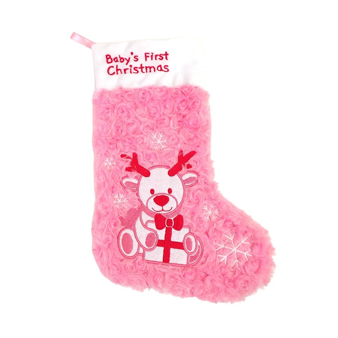 PLUSHIBLE matching Santa hat set in pink for holiday photos