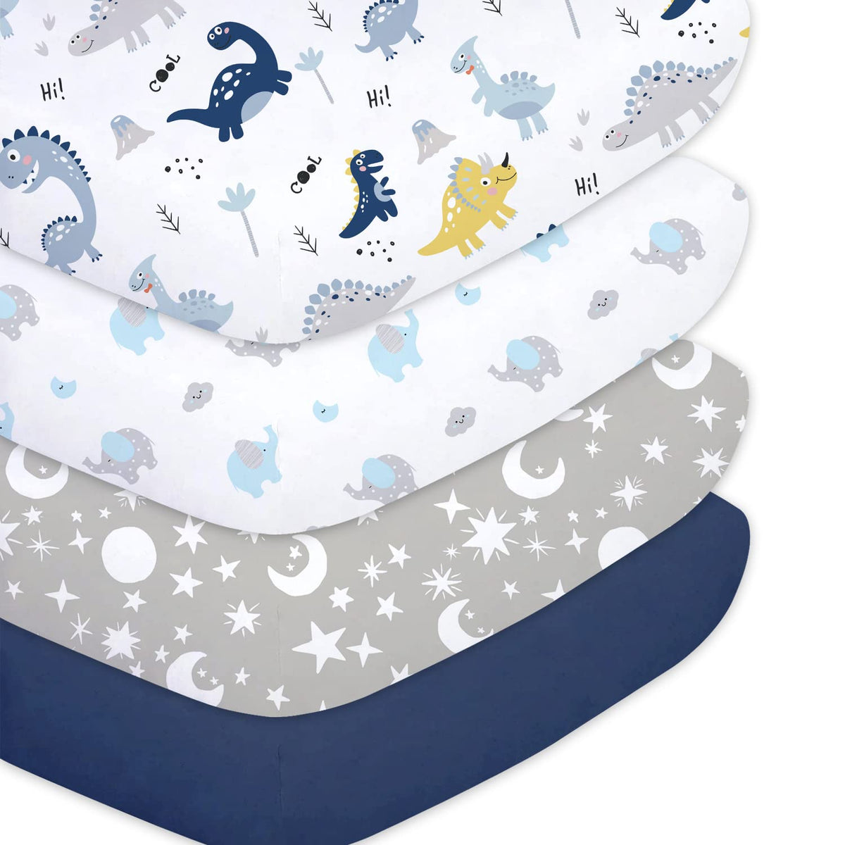 Plushii crib sheet with dinosaur pattern provides soft, breathable comfort for naps.
