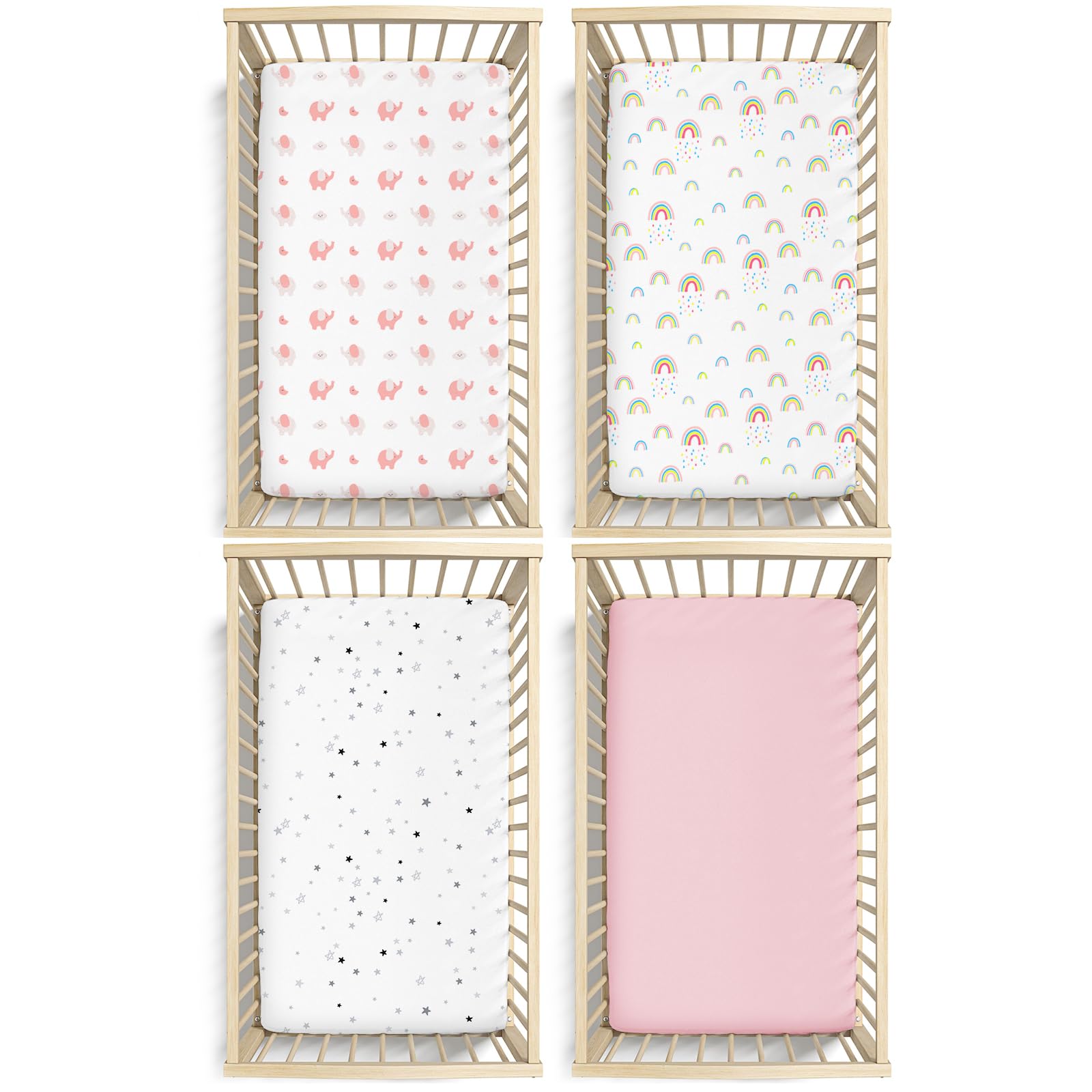 Plushii elastic edge keeps sheets securely in place during naps.