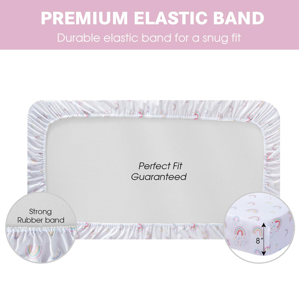 Plushii pink theme sheets brighten nurseries while delivering a secure sleep surface.