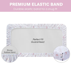 Plushii pink theme sheets brighten nurseries while delivering a secure sleep surface.