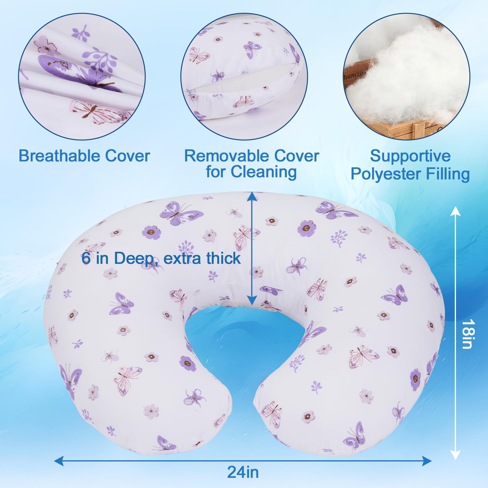 Plushii nursing pillow demonstrates shoulder support for better posture