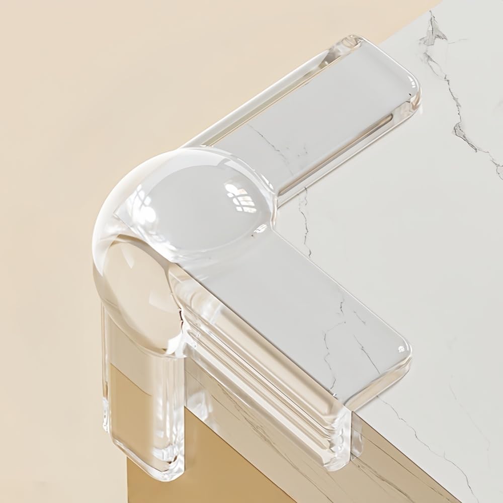 Transparent PlusOxsteel corner protector blending with modern furniture