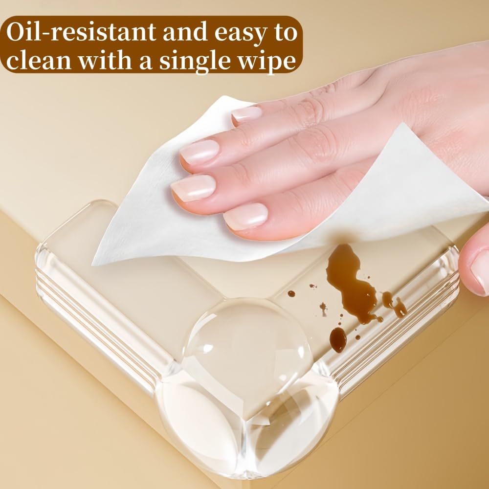 PlusOxsteel dining table edge protector shown in a safe play area setup.