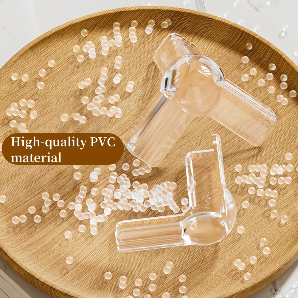 PlusOxsteel soft transparent corner protectors blending with furniture while cushioning bumps.