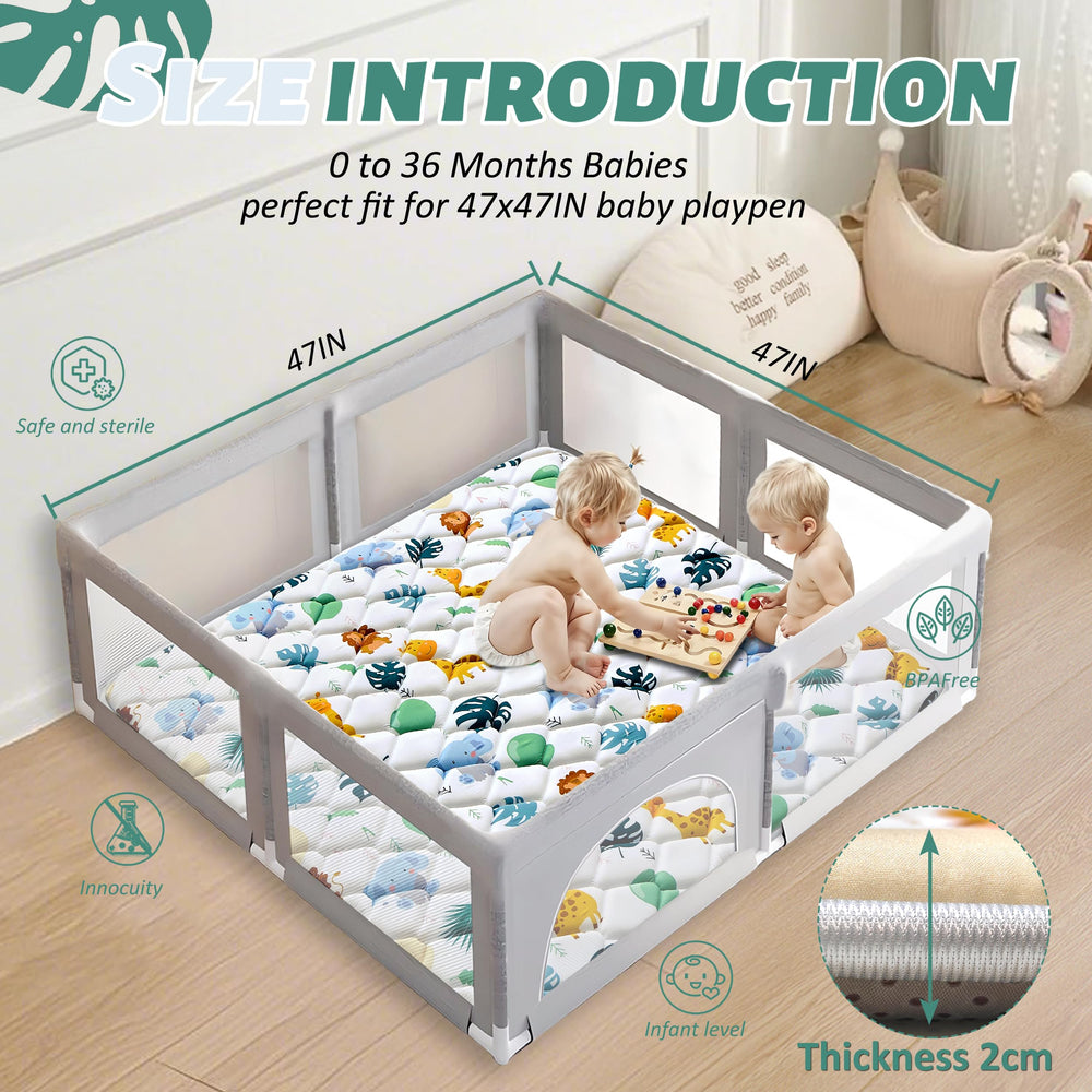 PLUUSHUU animal-prints design on play mat for visual exploration