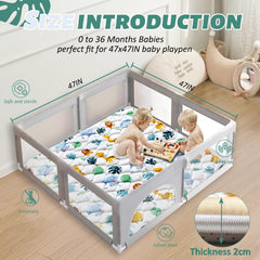 PLUUSHUU animal-prints design on play mat for visual exploration