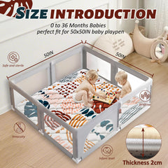 PLUUSHUU baby play mat anti-skid bottom keeps crawling stable.