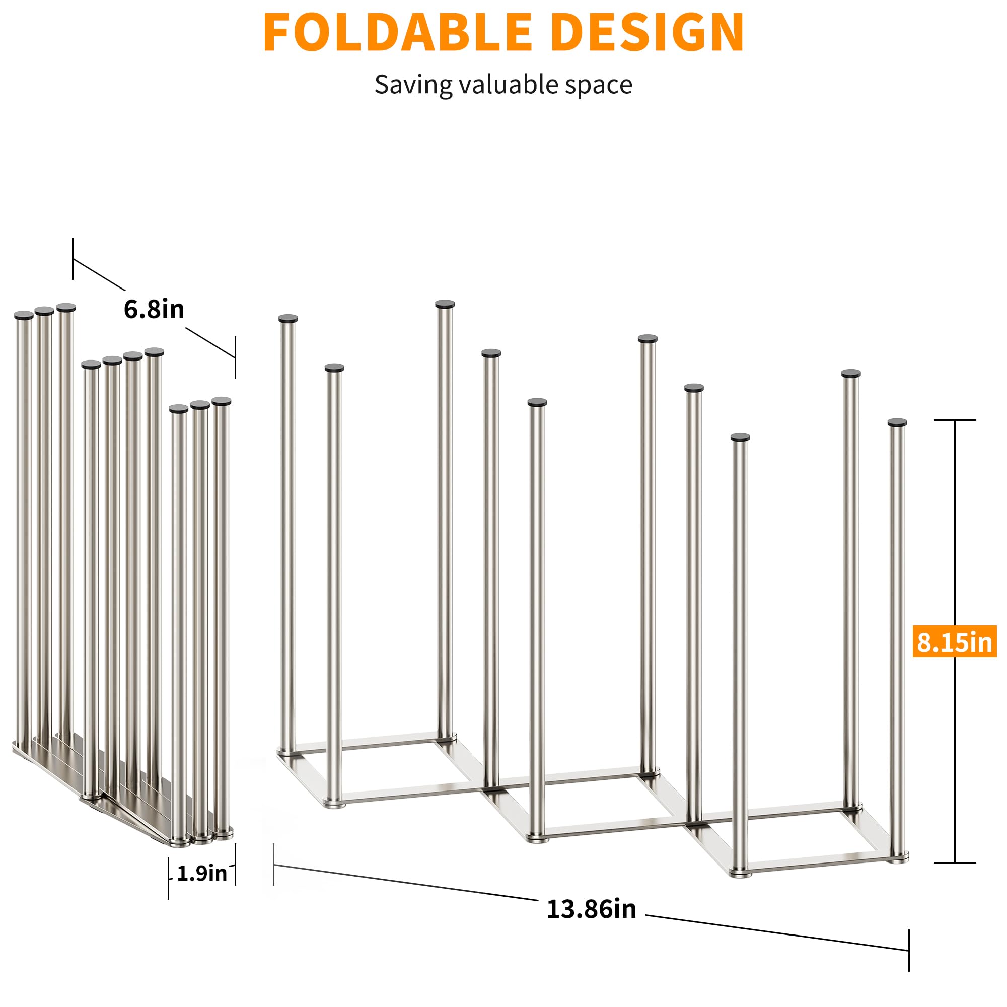 PLUVON bottle-drying-rack full-capacity holds up to ten bottles for efficient drying.