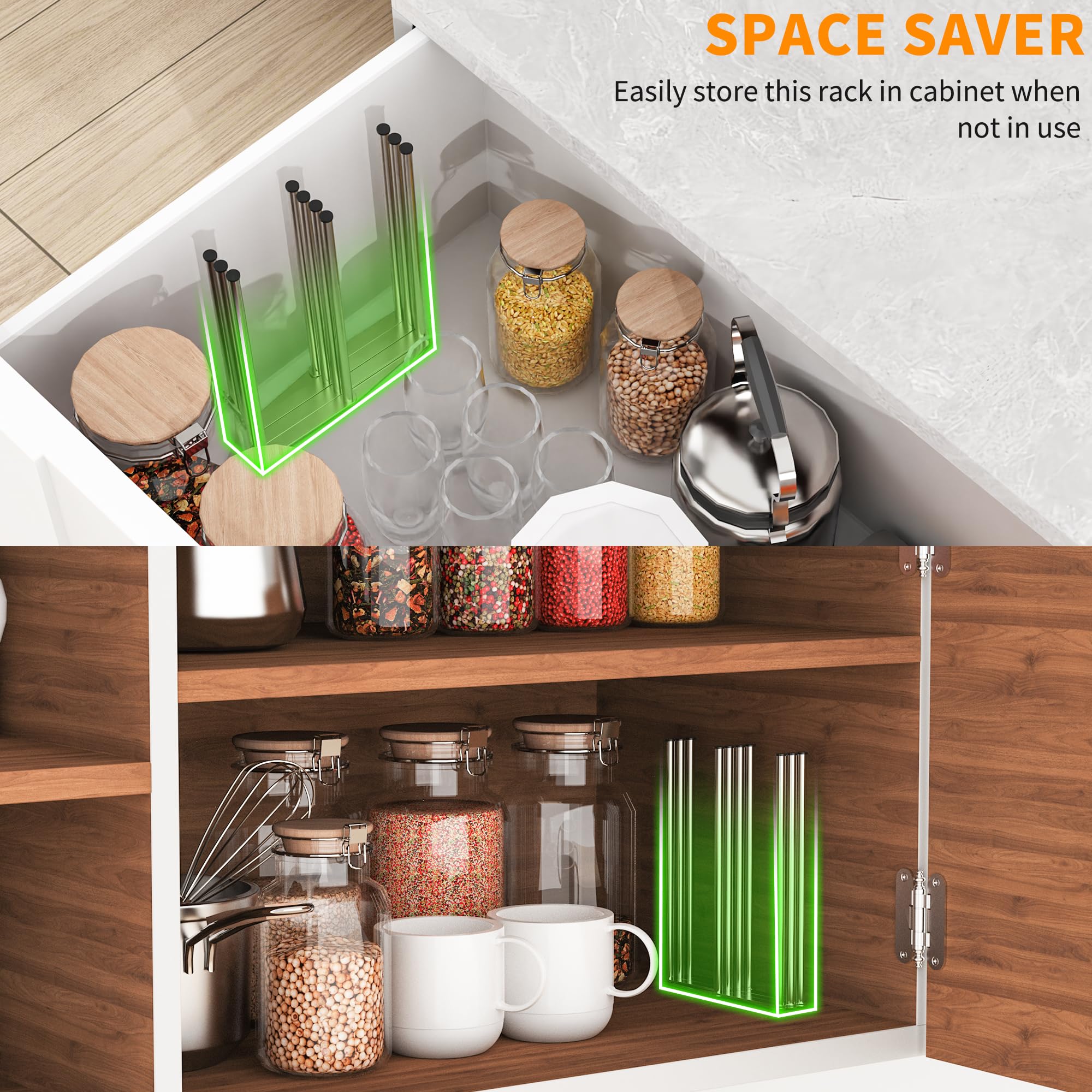 PLUVON bottle-drying-rack vertical-airflow promotes fast drying of bottles.