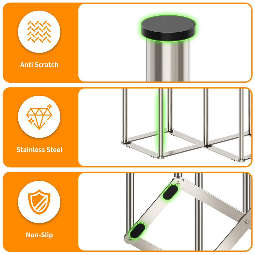 PLUVON stainless-steel-drying-rack durable and rust-resistant for easy cleaning.