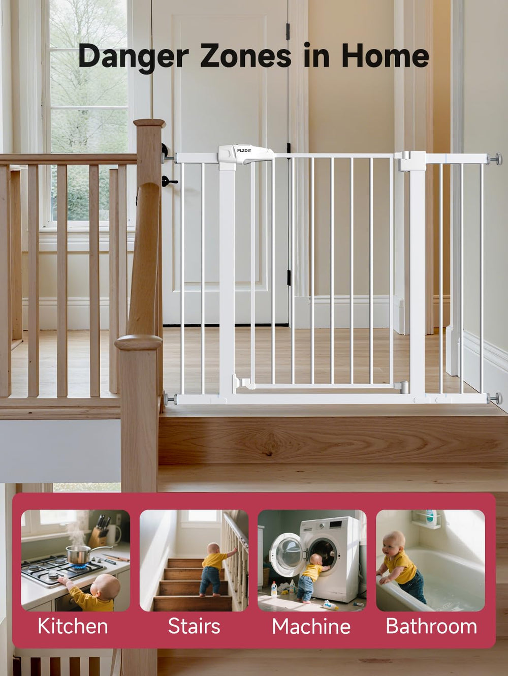 PLZOIT auto-close walk-through gate smoothly closes to reduce incidents.